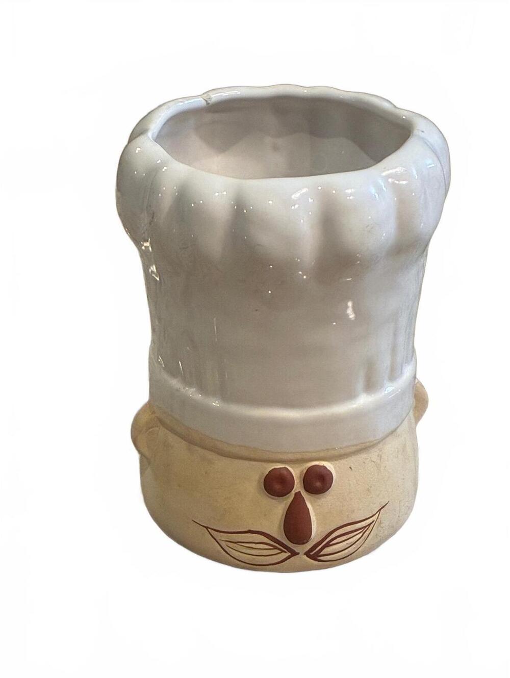 Vintage 1970s Takahashi Japan "Le Chef" Ceramic Utensil Holder / Planter